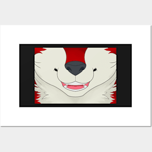 Red Husky Face Posters and Art